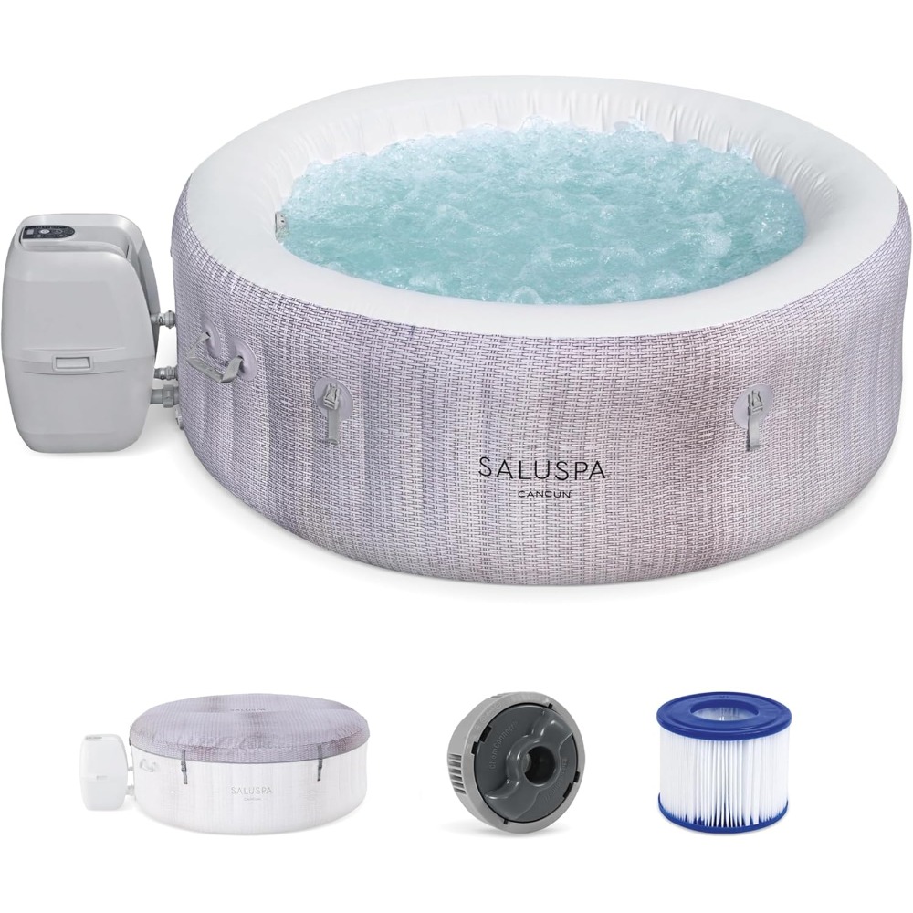 Inflatable Hot Tub - SaluSpa Cancun 2-4 Personen Aufblasbarer Whirlpool,