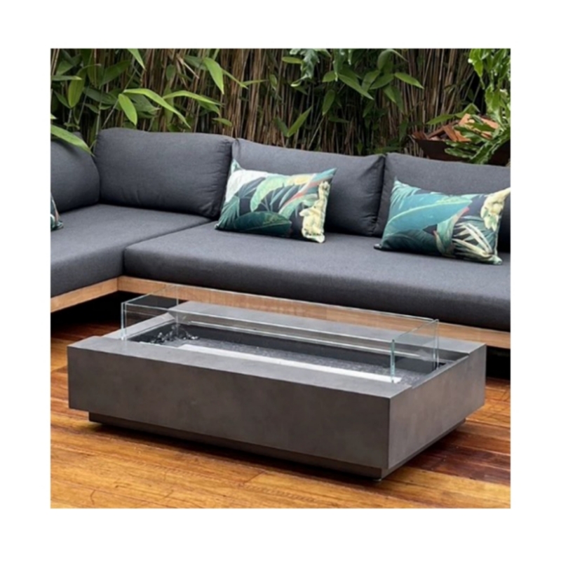 Outdoor Furniture Set With Fire Pit - Moderner Corten-Stahl-Gasfeuerkorb für den Außenbereich –