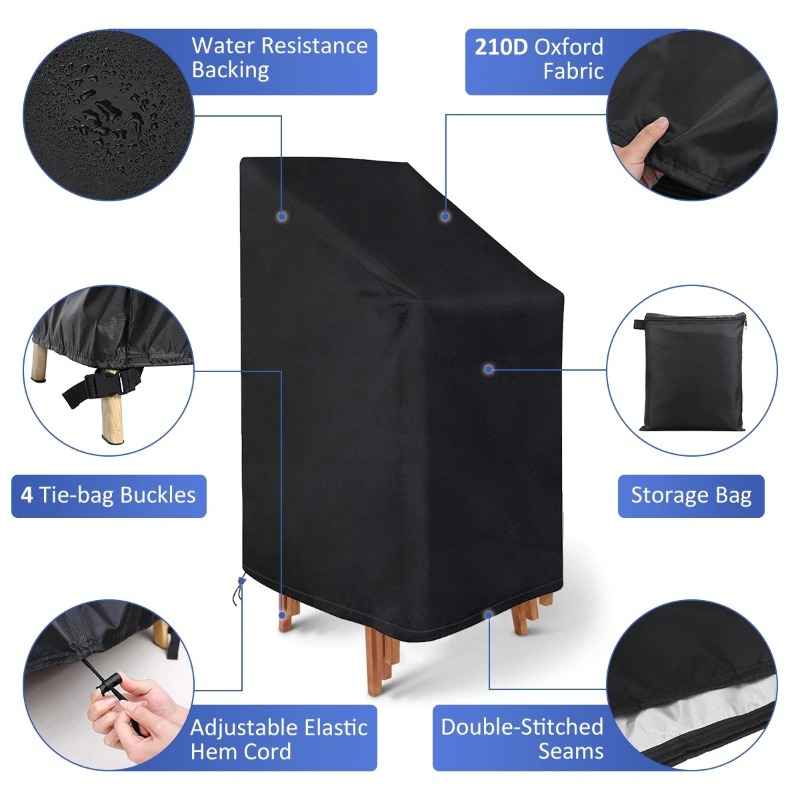 Outdoor Furniture Covers Waterproof - 1/2/PCS Staubabdeckung für Stapelstühle, wasserdicht, staubdicht,