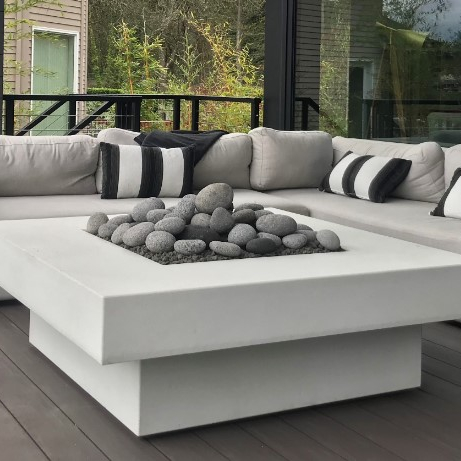 Outdoor Furniture Set With Fire Pit - Outdoor-Sofa-Set mit Feuertisch, Maßgefertigte Gartenmöbel, Terrassen-Feuerstelle,