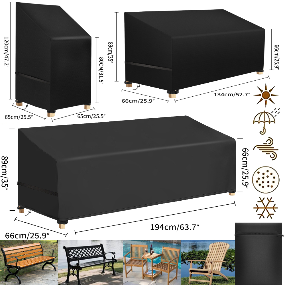 Outdoor Furniture Weatherproof - Wasserdichte Gartenstuhl-Staubschutzhüllen Gartenmöbel-Schutz Outdoor-Sofa Regen- &