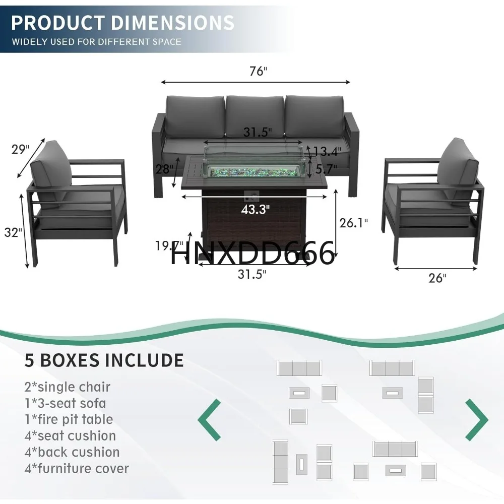 Gartenmöbel-Set mit Feuerstell – Outdoor Furniture Set With Fire Pit Bewertung und Preis