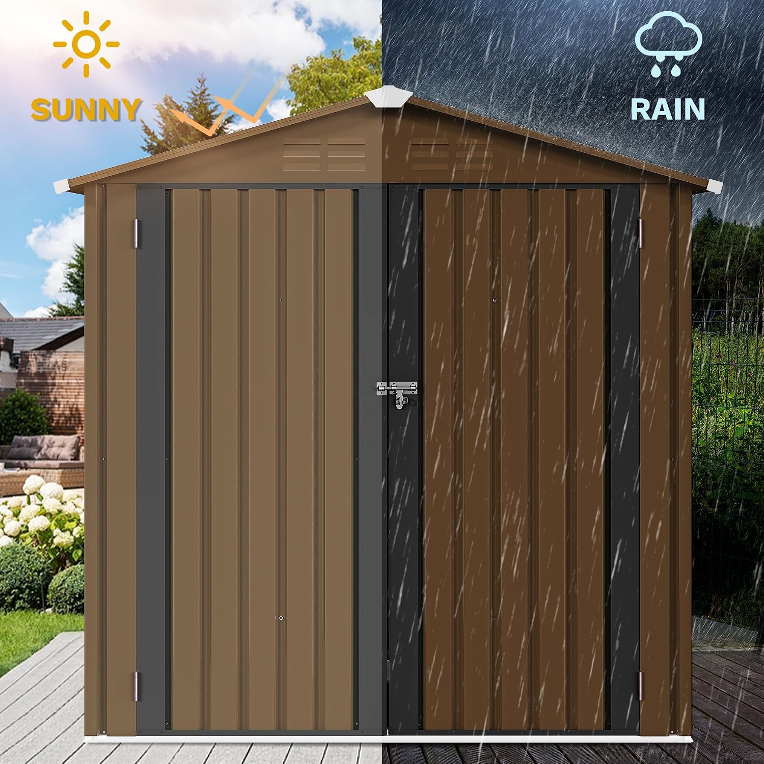 6x4ft Metall-Gartenhaus, wasse – Outdoor Furniture Waterproof Bewertung und Preis