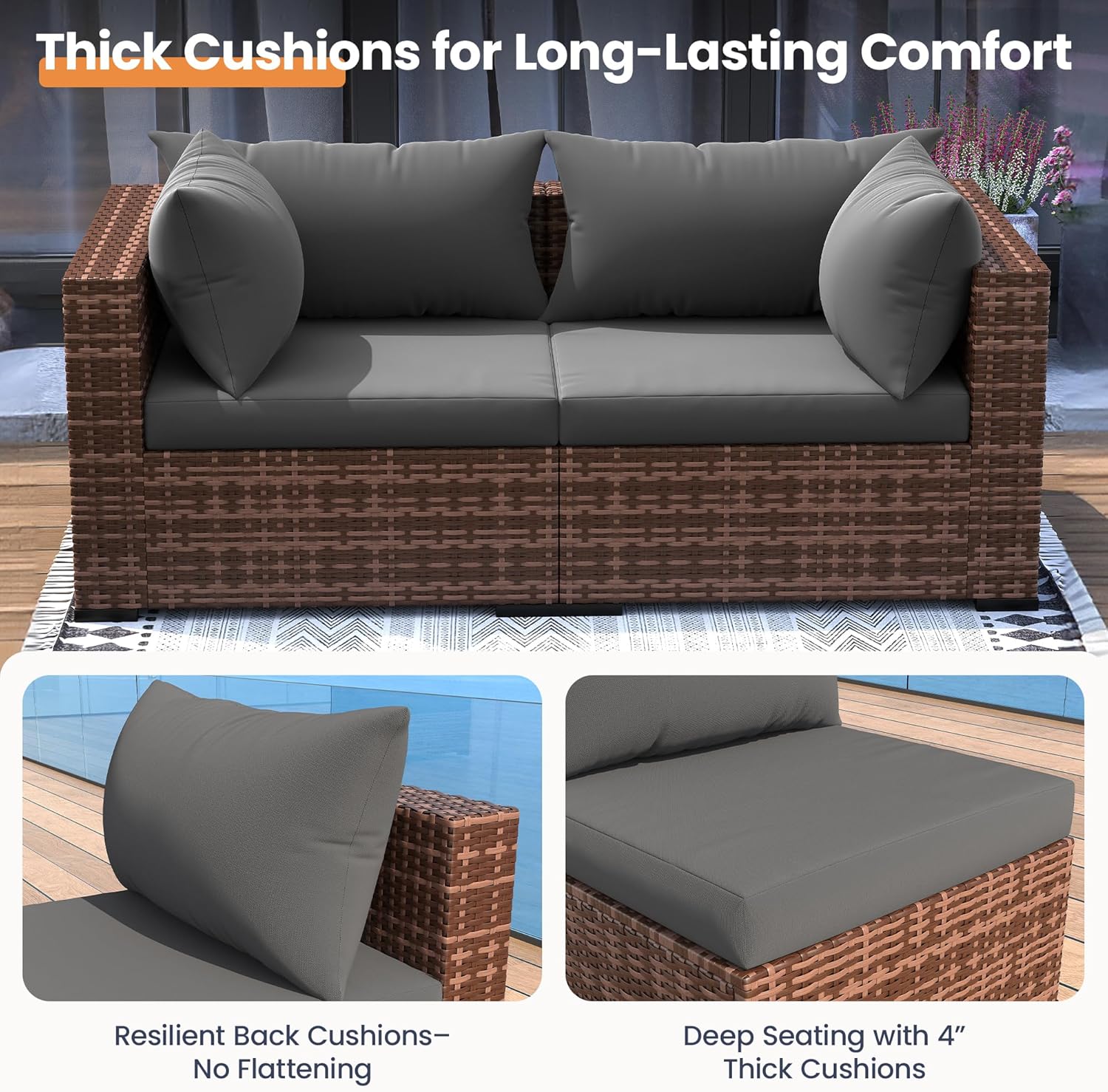 5-teiliges Outdoor-Sofa-Set mi – Outdoor Furniture Set With Fire Pit Bewertung und Preis