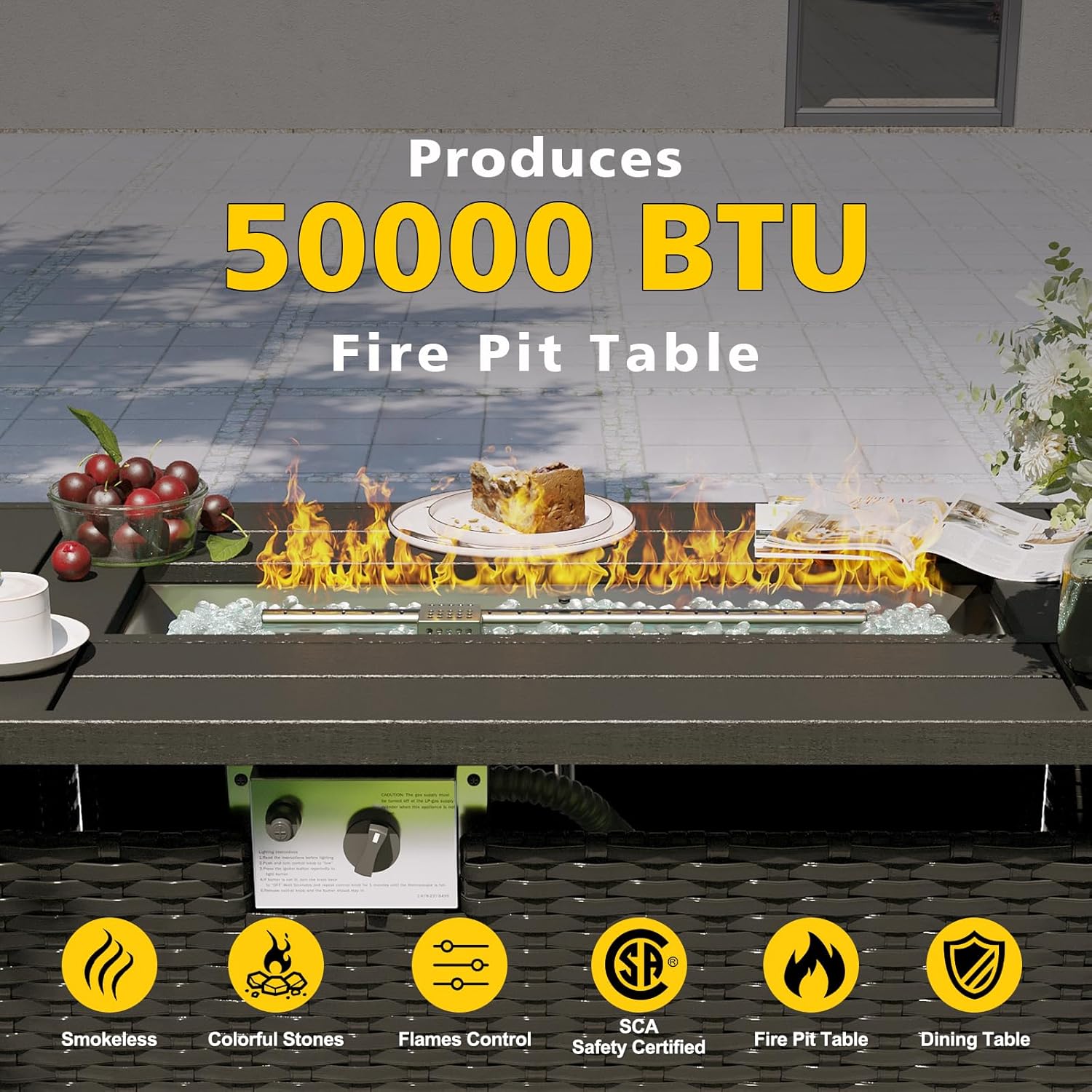 Terrassenmöbel-Set mit Feuerti – Outdoor Furniture Set With Fire Pit Bewertung und Preis