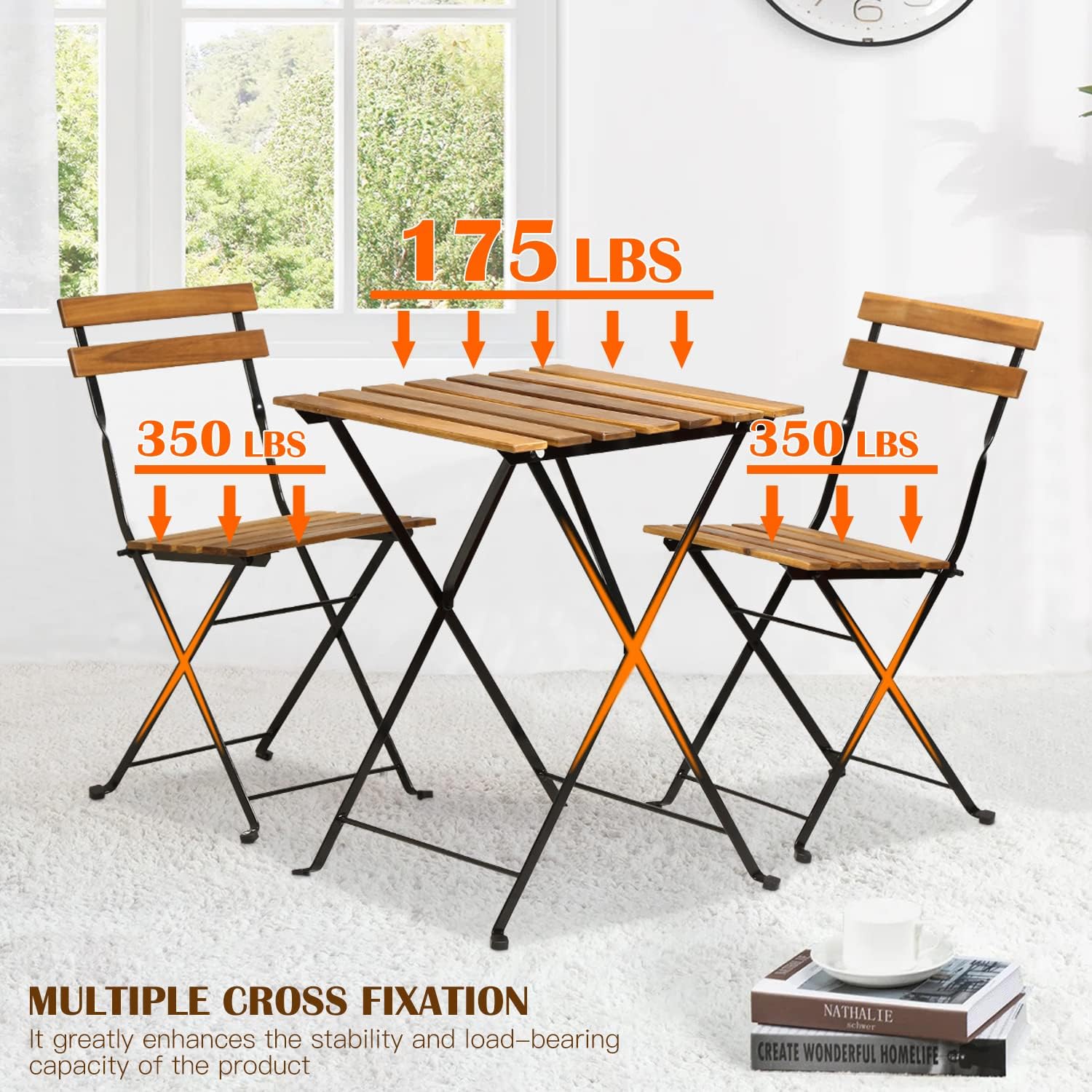 3-teiliges klappbares Bistro-S – Outdoor Furniture Wood Bewertung und Preis