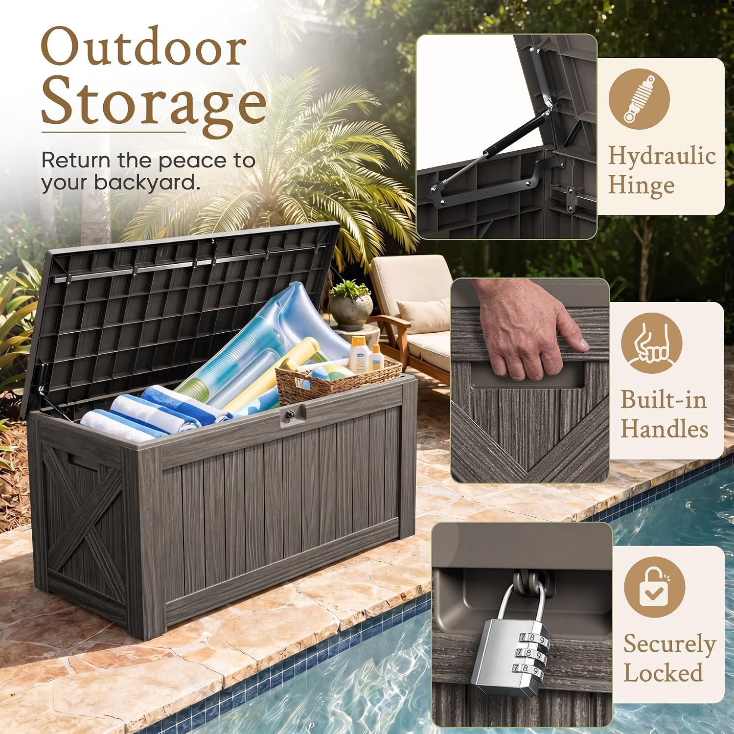 120 Gallonen Große Terrassenbo – Outdoor Furniture Wood Bewertung und Preis