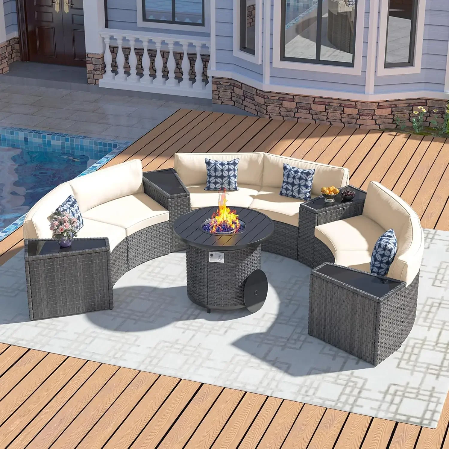 l Terrassenmöbel-Set mit 32-Zo – Outdoor Furniture Set With Fire Pit Bewertung und Preis
