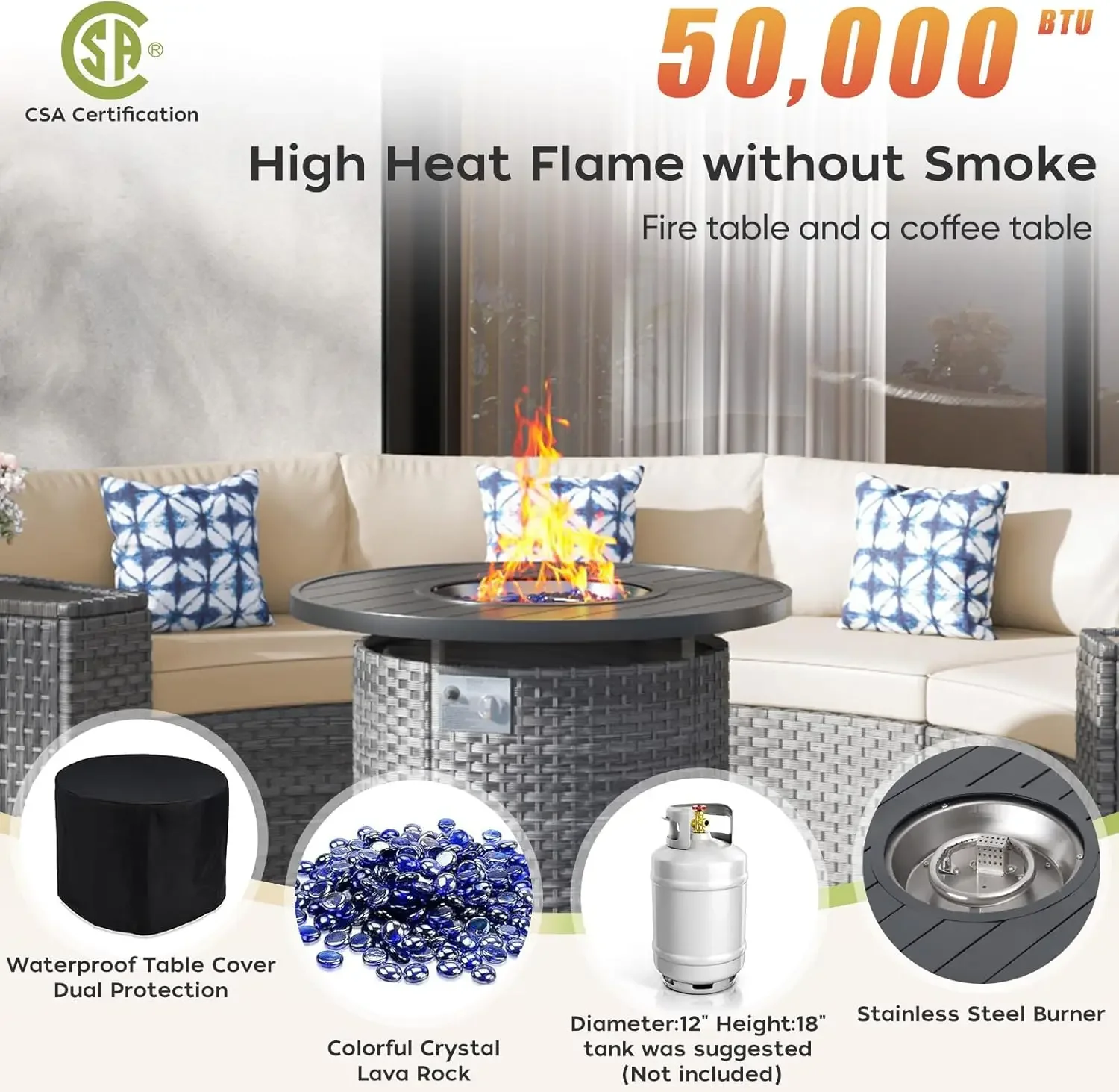 l Terrassenmöbel-Set mit 32-Zo – Outdoor Furniture Set With Fire Pit Bewertung und Preis