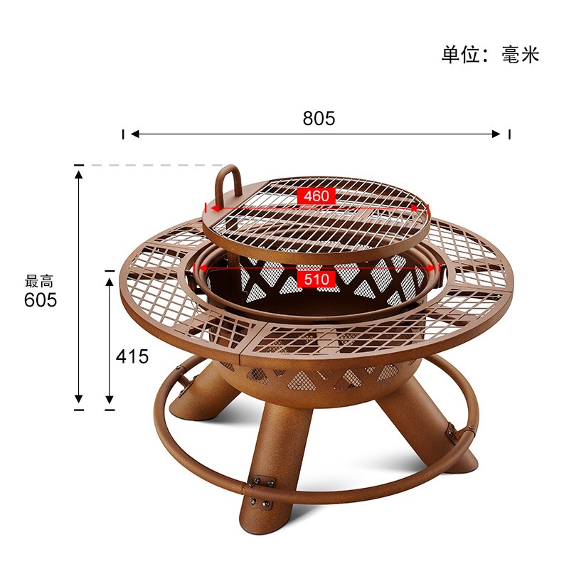 2026 Moderner Outdoor-Stahlgri – Outdoor Furniture Set With Fire Pit Bewertung und Preis