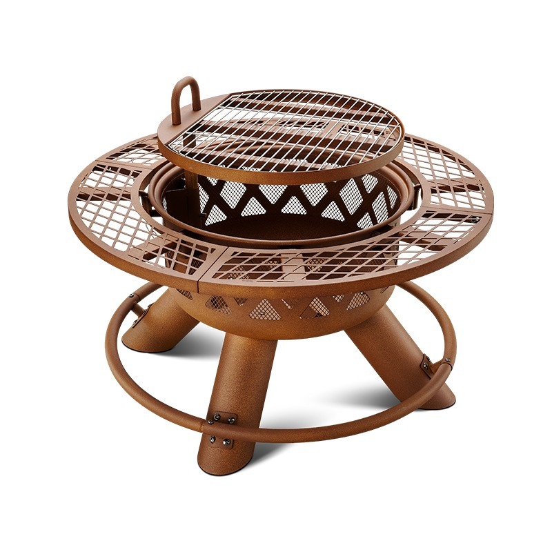 2026 Moderner Outdoor-Stahlgri – Outdoor Furniture Set With Fire Pit Bewertung und Preis