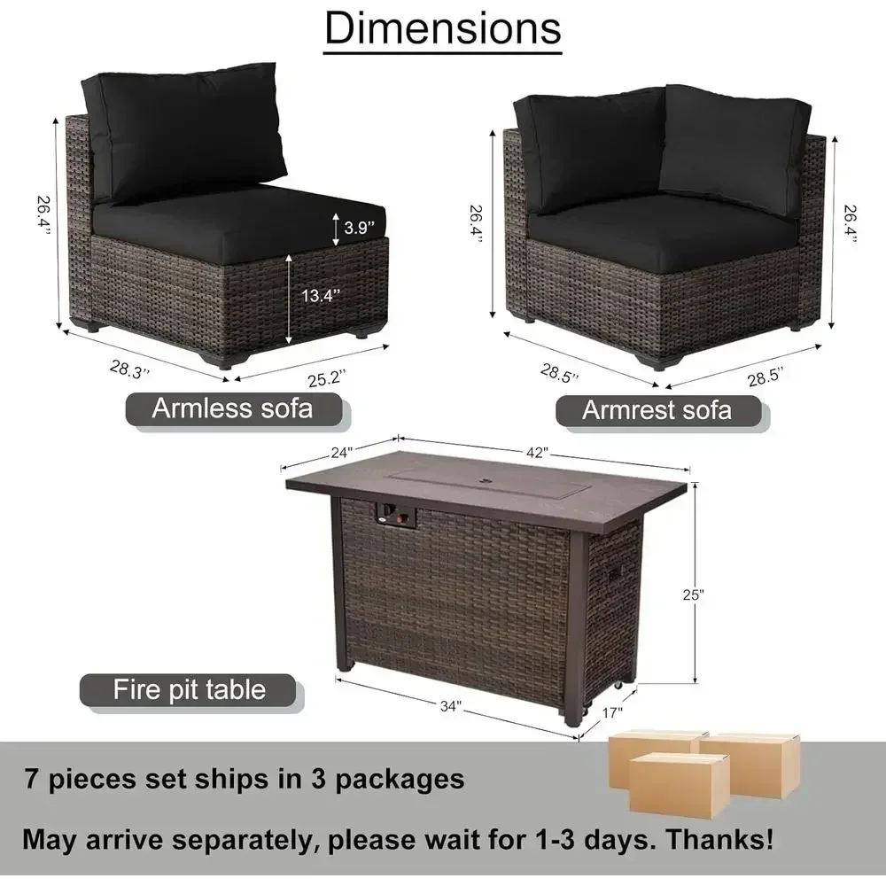 7-teiliges Gartenmöbel-Set mit – Outdoor Furniture Set With Fire Pit Bewertung und Preis