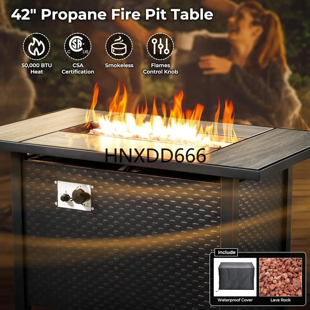 8-teiliges Gartenmöbel-Set mit – Outdoor Furniture Set With Fire Pit Bewertung und Preis