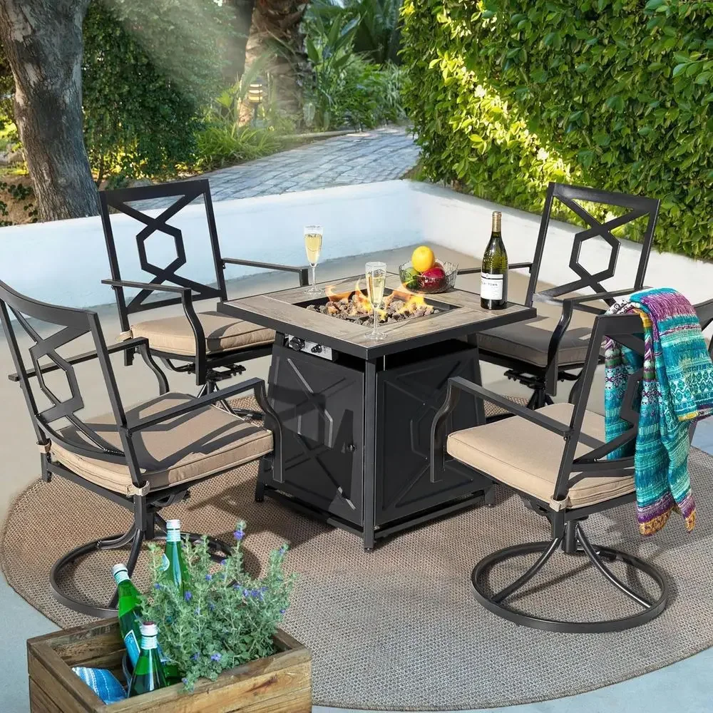 5-teiliges Gartenmöbel-Set mit – Outdoor Furniture Set With Fire Pit Bewertung und Preis